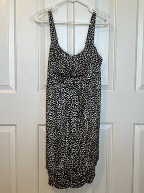 Leopard Print Sleeveless Midi Tank Dress